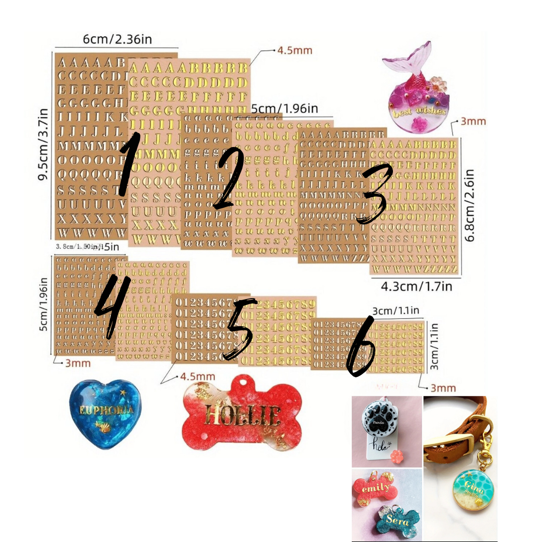 Etiquetas de letras 3mm plateadas