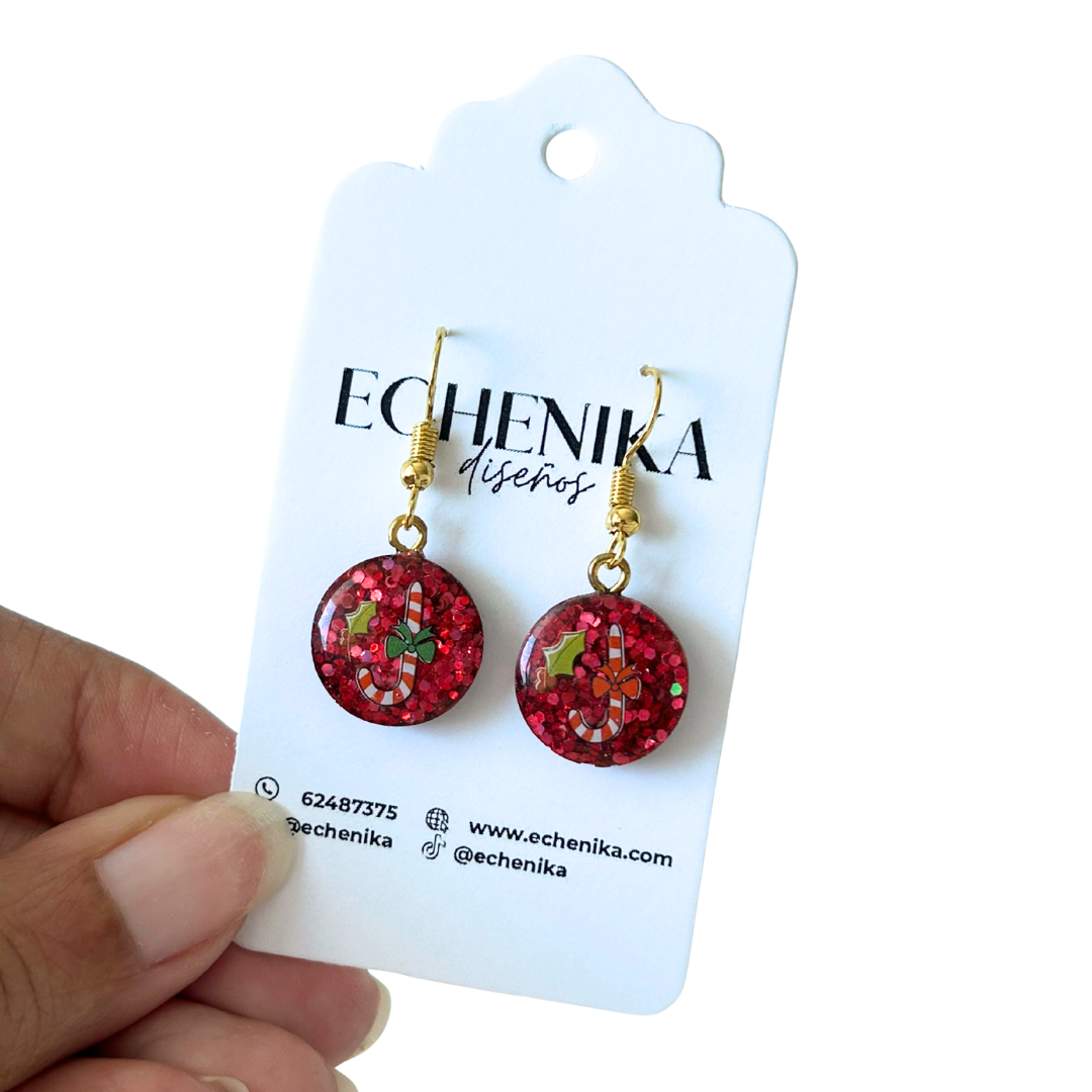 Pendientes Navideños rojos