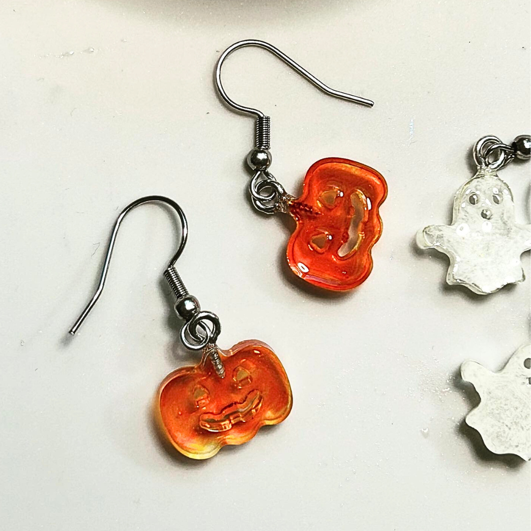 Pendientes de calabaza de Halloween