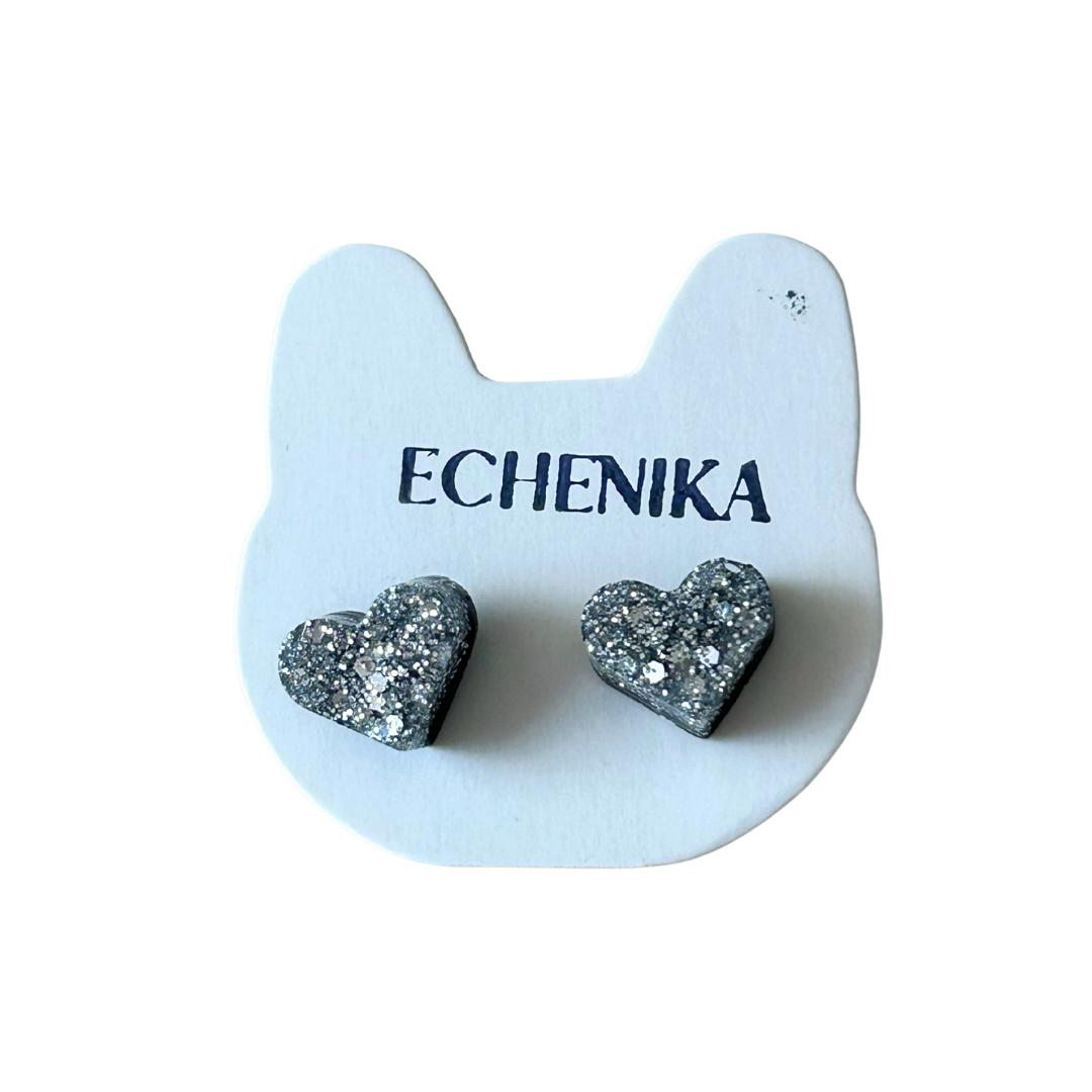 Aretes de corazón con brillo