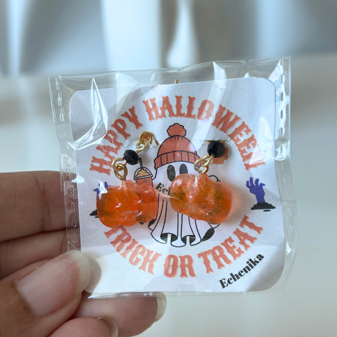 Pendientes de calabaza de Halloween