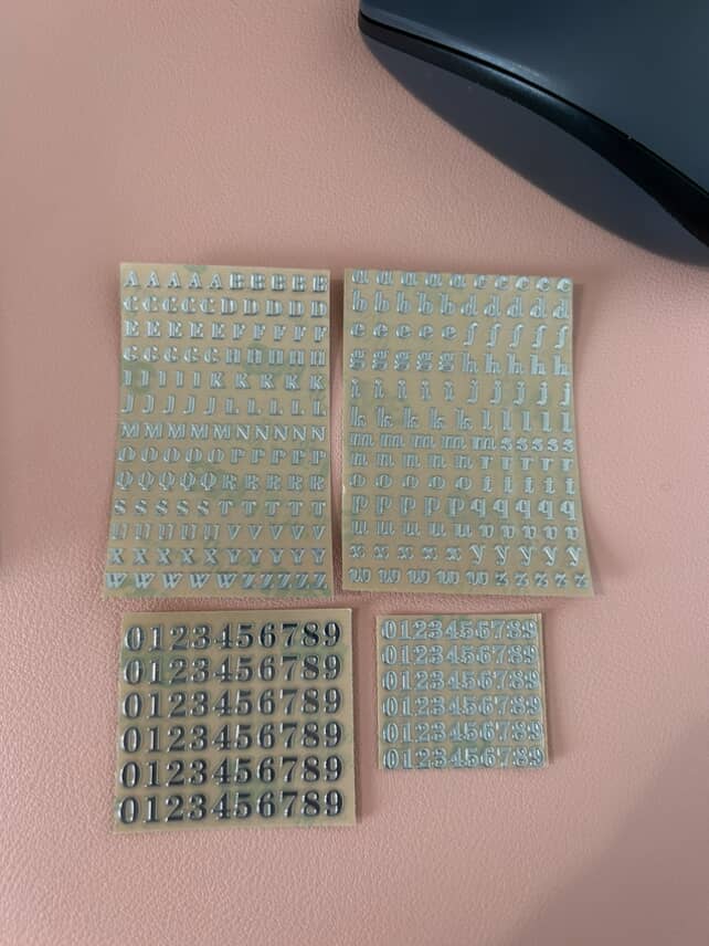 Etiquetas de letras
