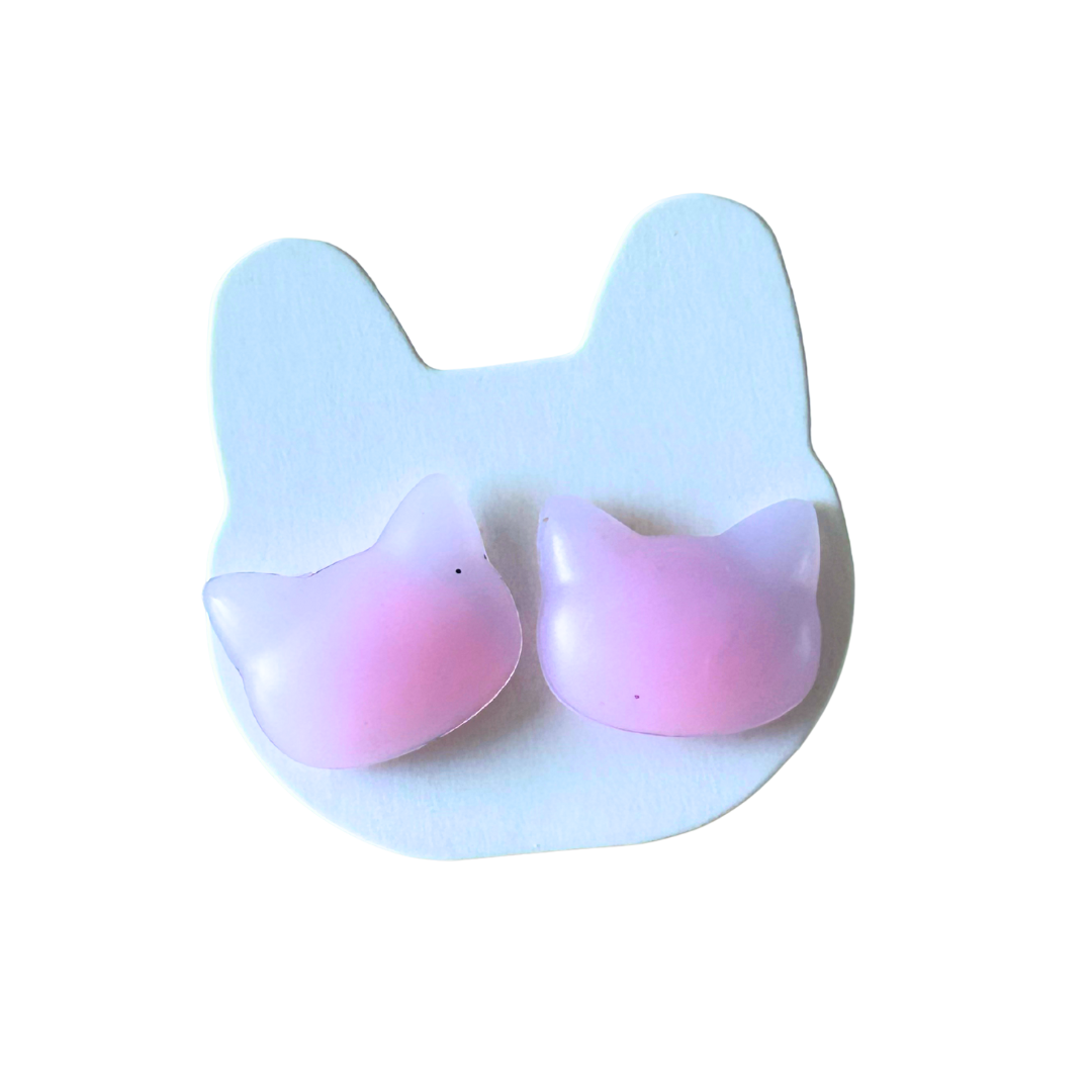 Pendientes de gatito rosas