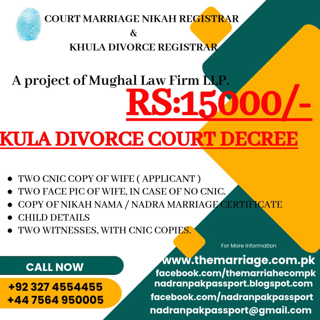 khula divorce court decree Pakistan