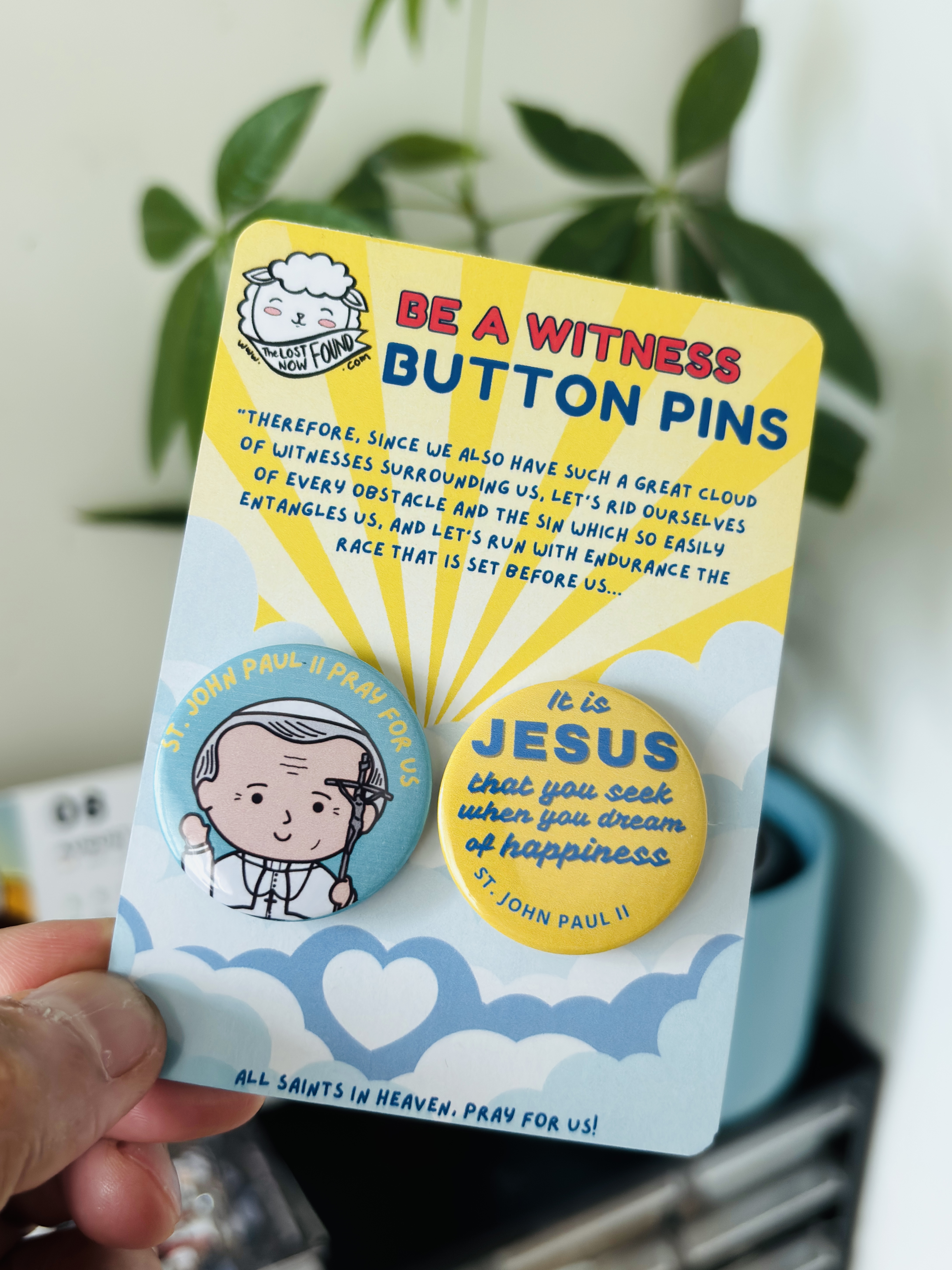 St. John Paul II Button Pins, 1 set (2 pcs)
