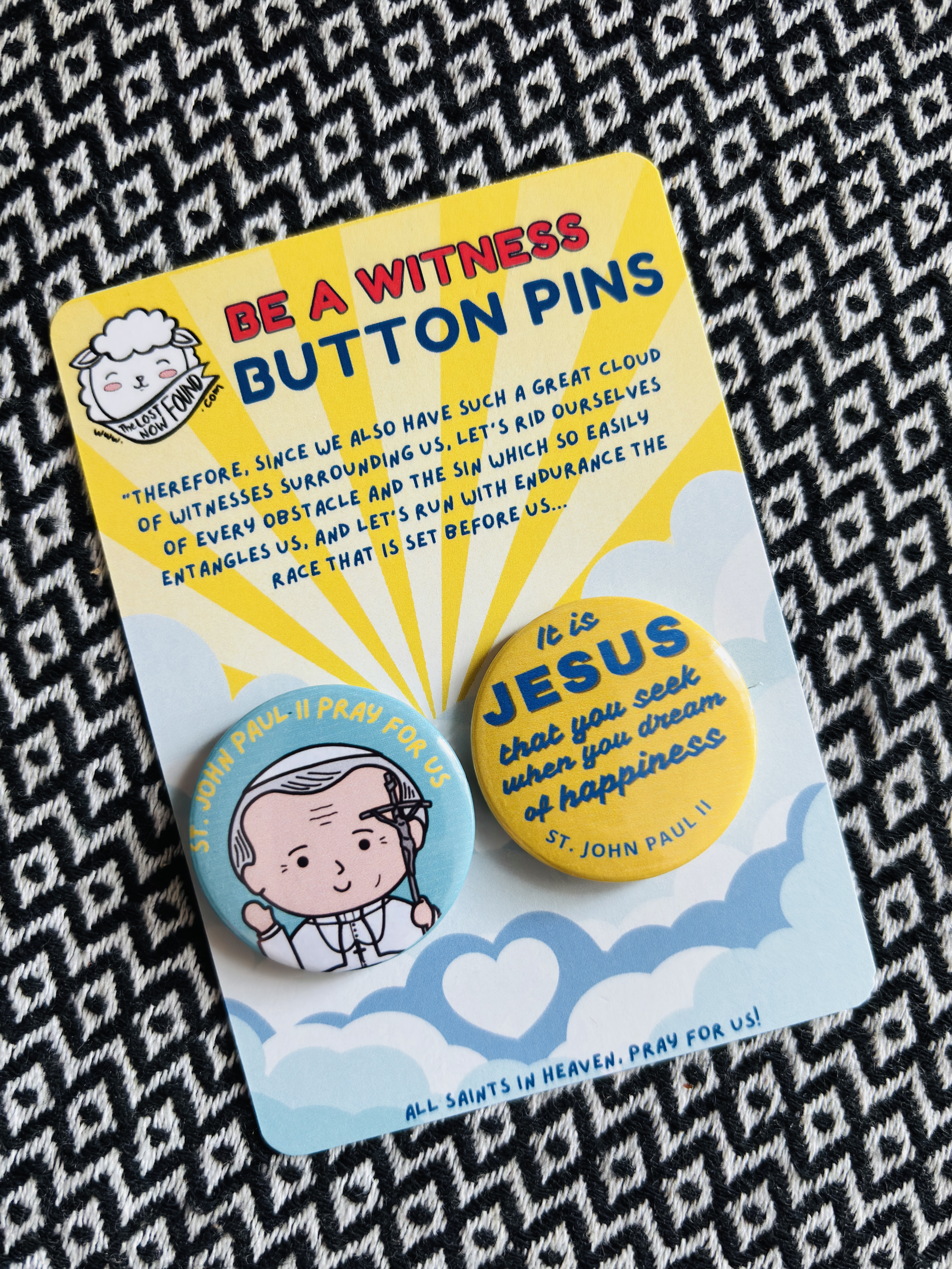 St. John Paul II Button Pins, 1 set (2 pcs)