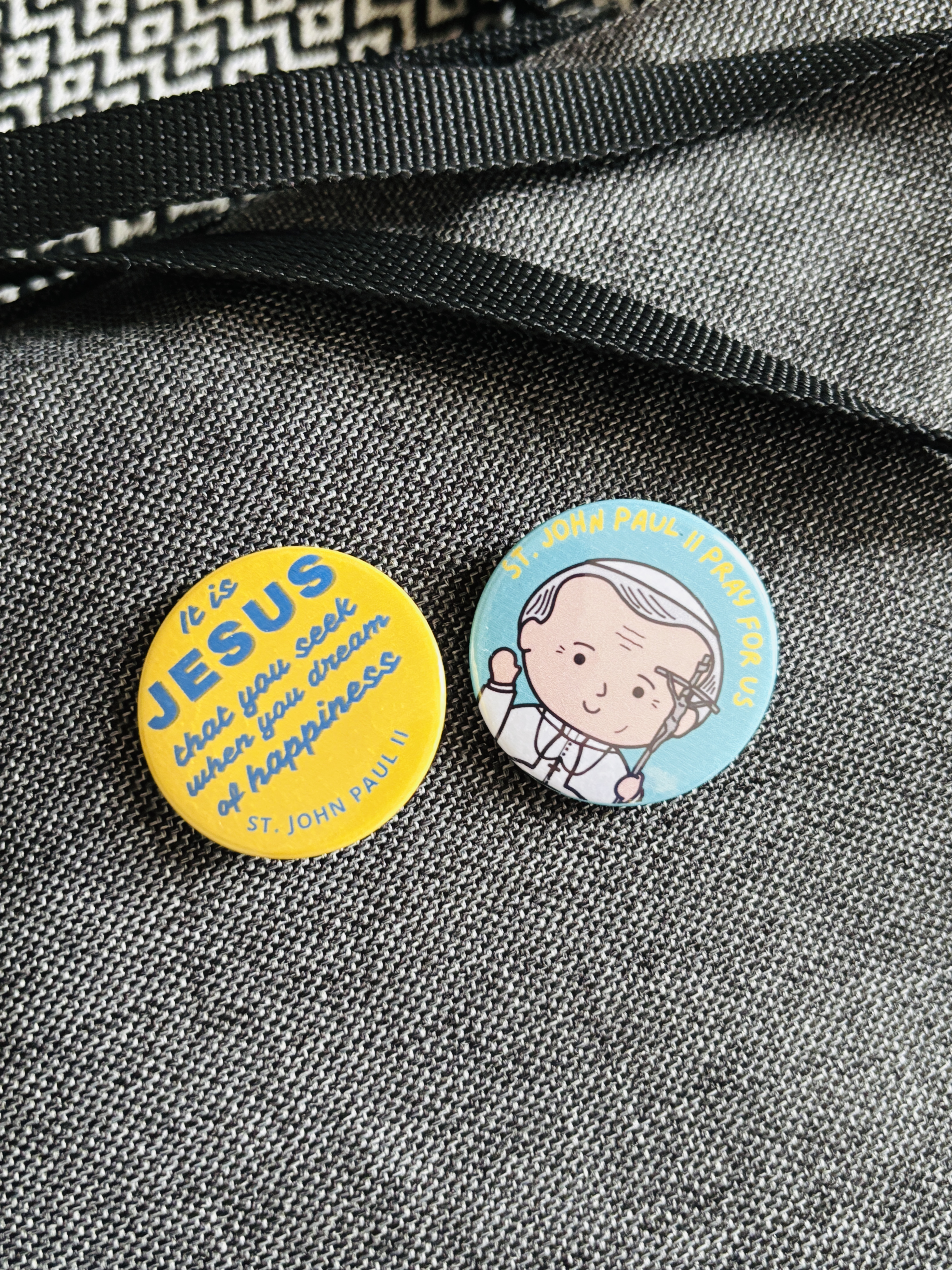 St. John Paul II Button Pins, 1 set (2 pcs)
