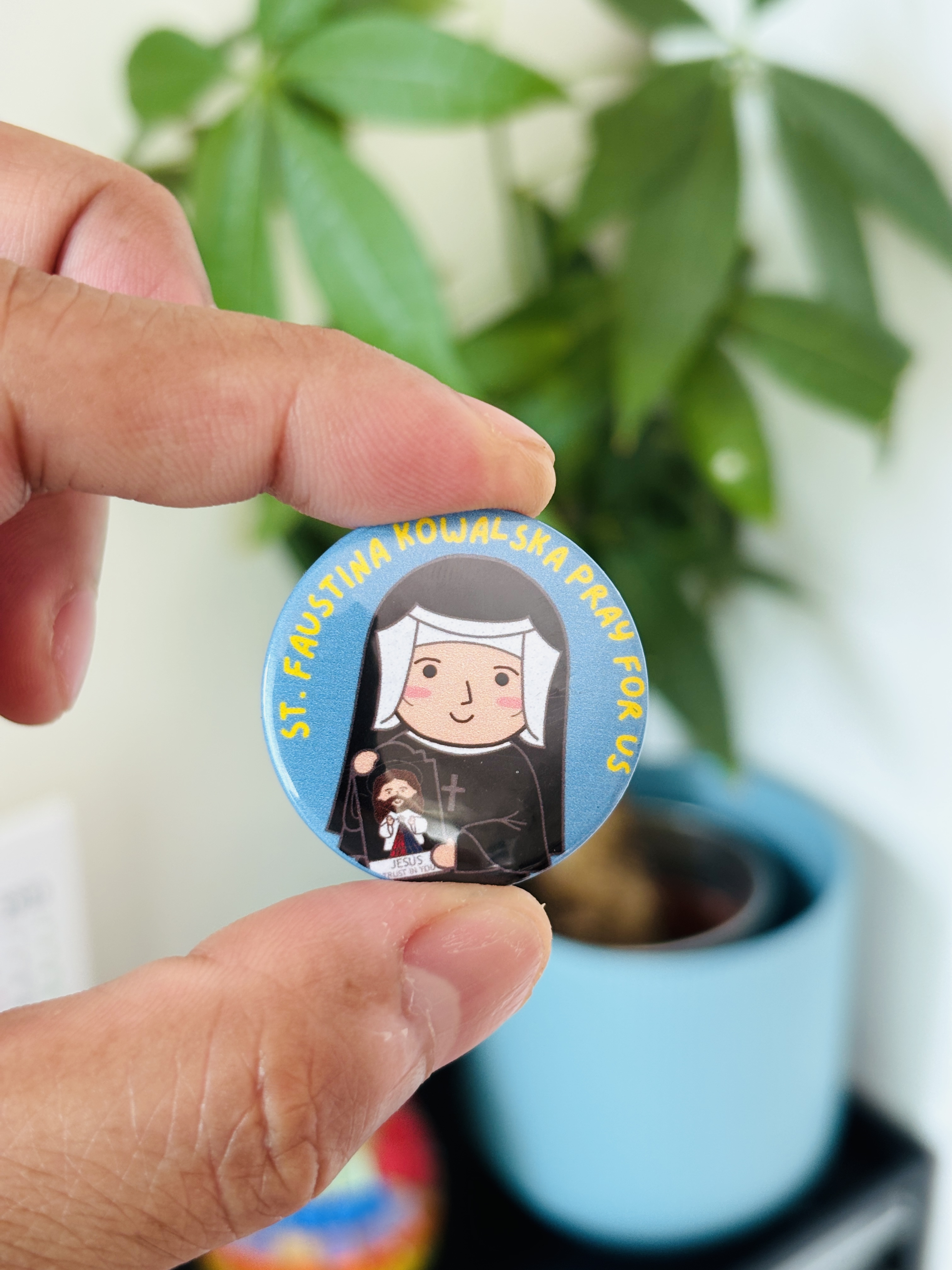 St. Faustina Kowalska Button Pins 1 set (2 pcs)