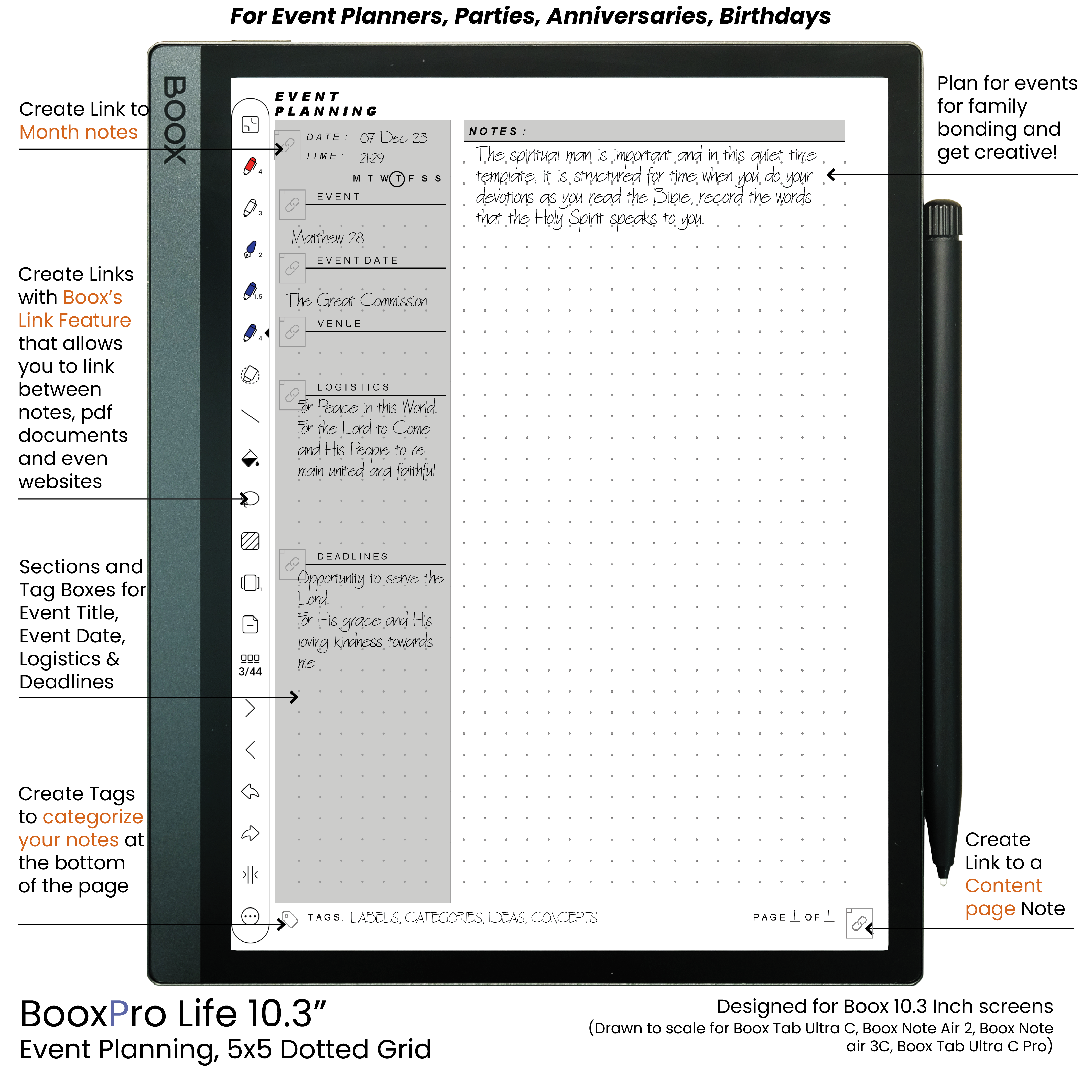 BooxPro LIfe 10.3" 07 Event Planning