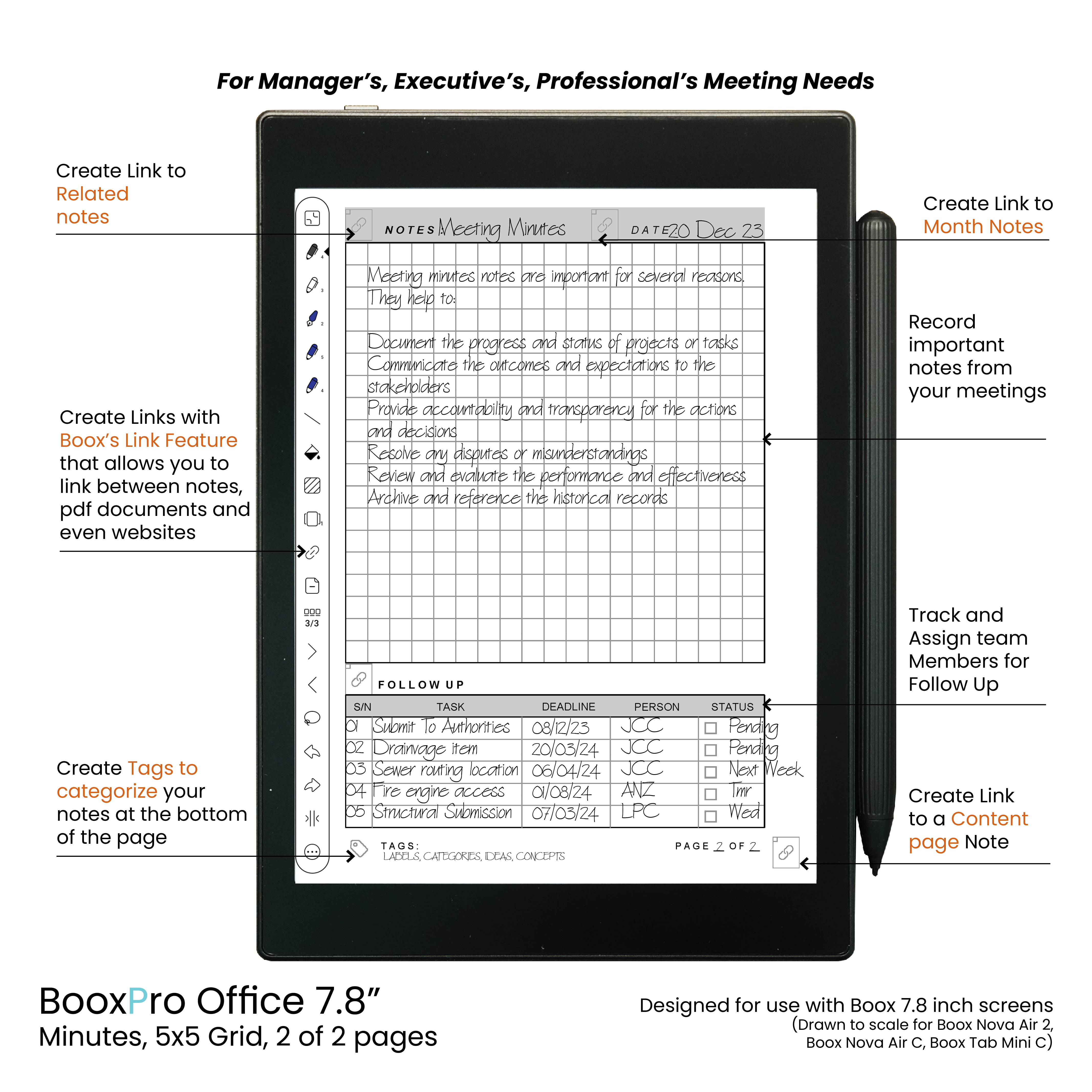 BooxPro Office 7.8" 4-in-1 Bundle