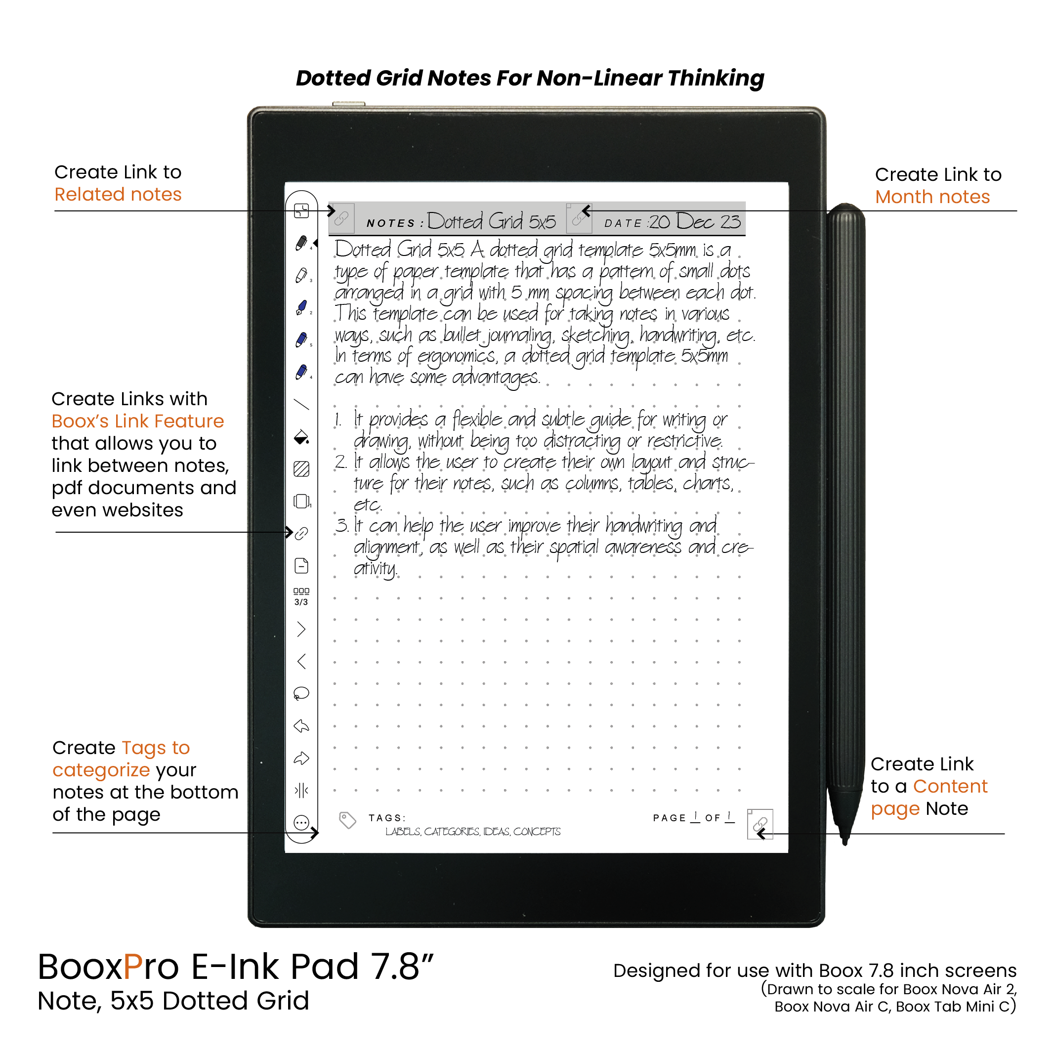 BooxPro E-Ink Pad 7.8" 22-in-1 Bundle