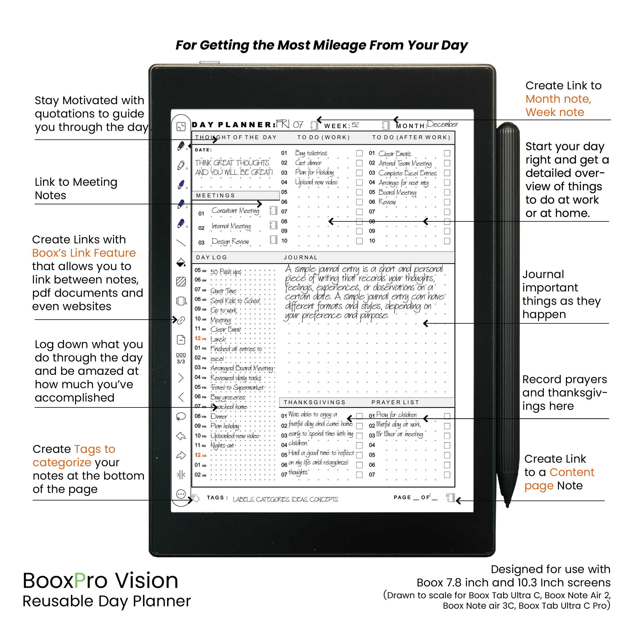 BooxPro Vision 7.8", 10.3" Day Planner