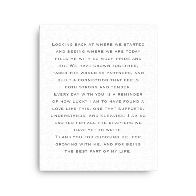 "Best Part" Love Letter Canvas