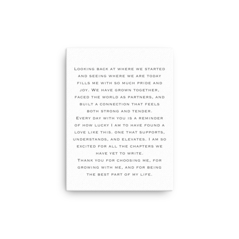 "Best Part" Love Letter Canvas