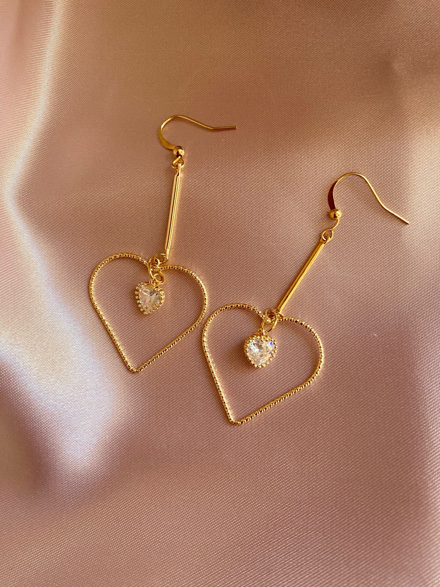 Boucles d'oreilles coeur de diamant
