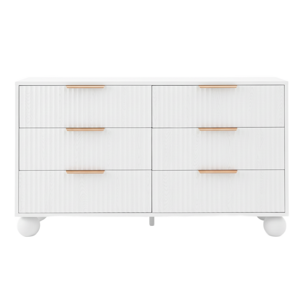 Marcellé Fluted Dresser - White