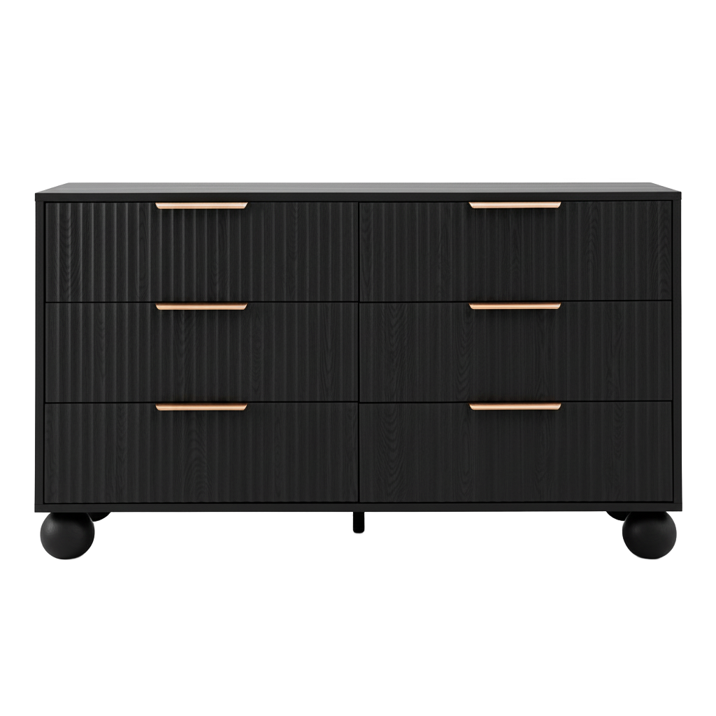 Marcellé Fluted Dresser - Black