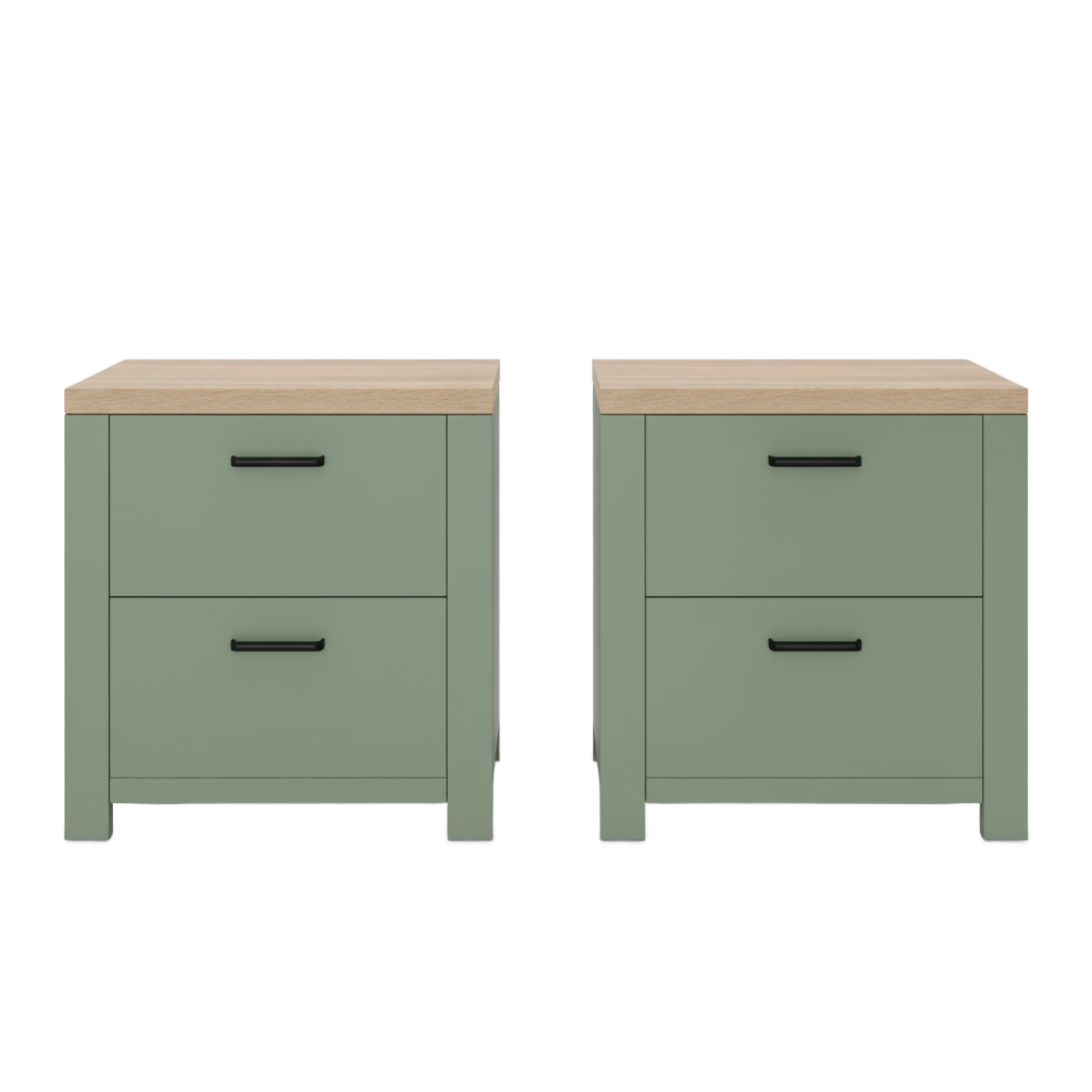 Maisone Bedside Table - Sage Green (Set of Two)