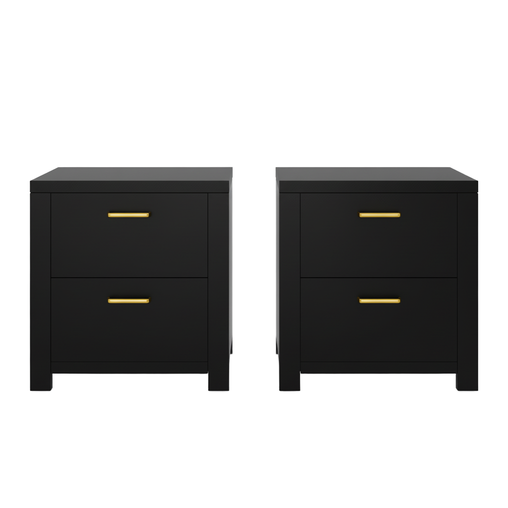 Maisone Bedside Table - Black (Set of Two)