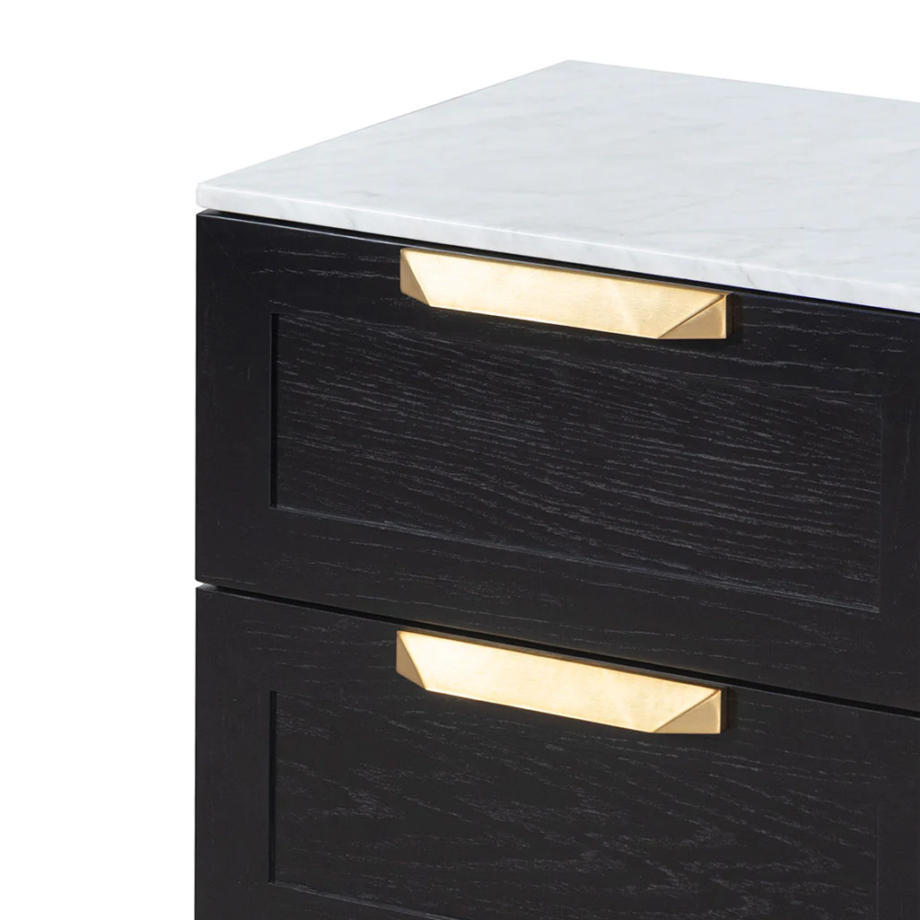 Vera Bedside Table – Black and Marble