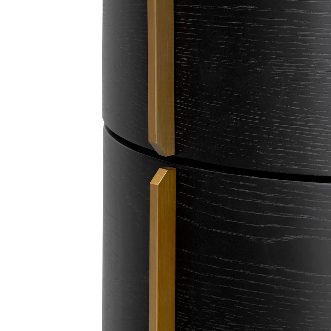 Monroe Round Bedside Table – Black