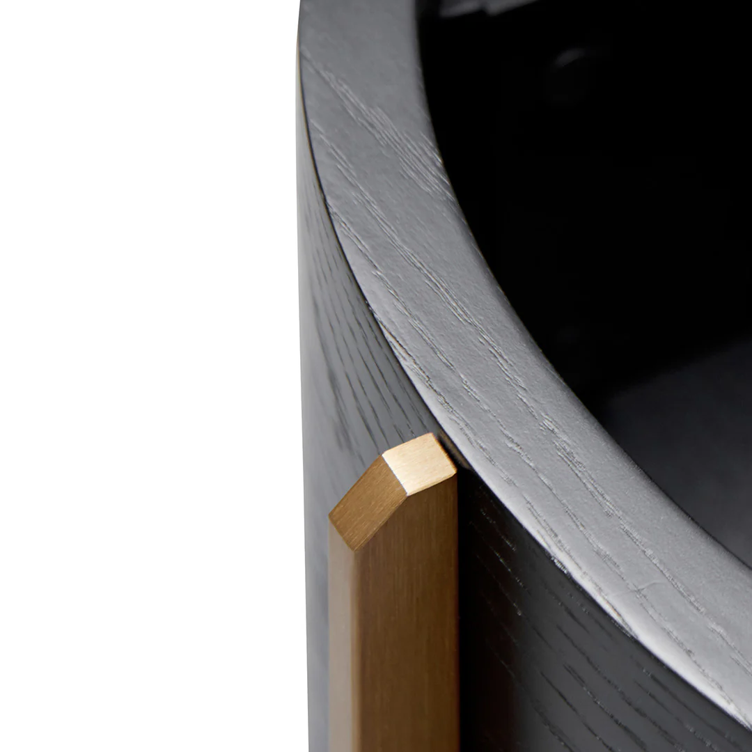 Monroe Round Bedside Table – Black