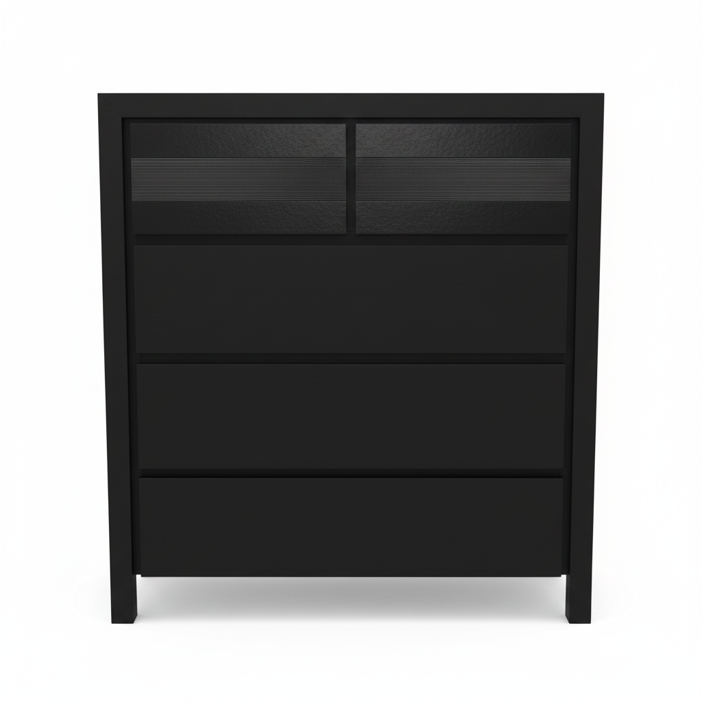 Refurbished Black Chest of Drawers – 5 Drawers