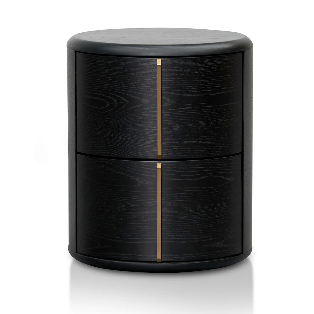 Monroe Round Bedside Table – Black