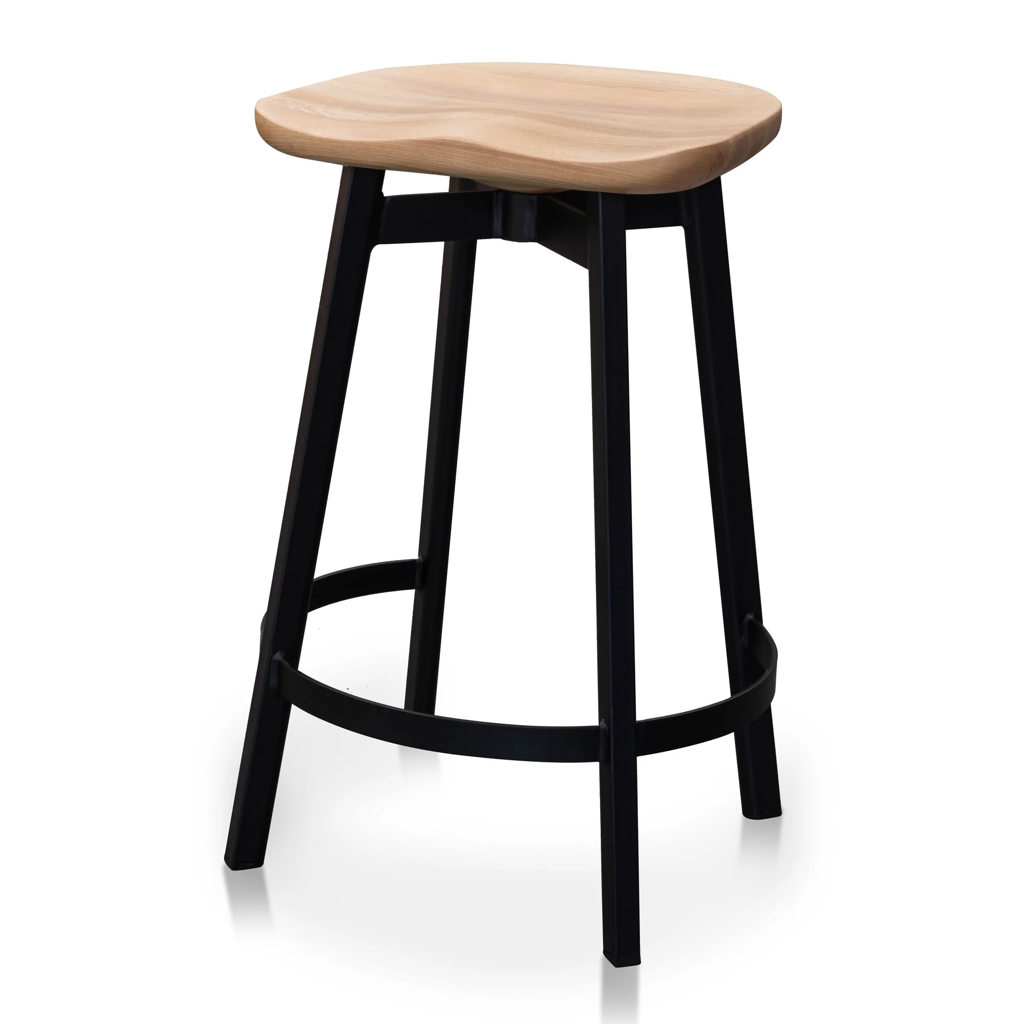 Cavaro 65cm Bar Stool – Natural & Matte Black