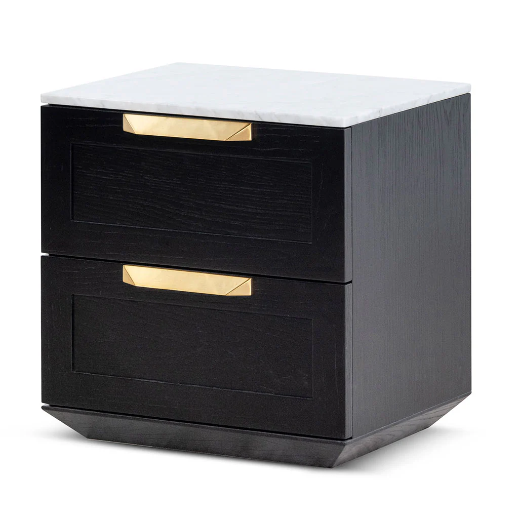 Vera Bedside Table – Black and Marble
