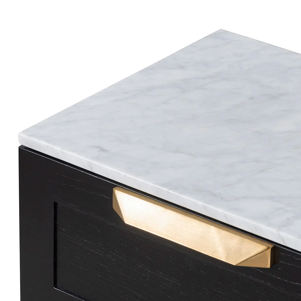 Vera Bedside Table – Black and Marble