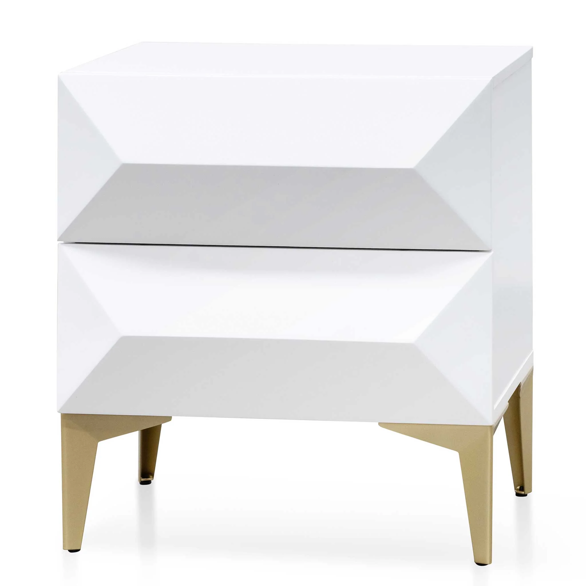 Arden Side Table – White Timber and Gold Base