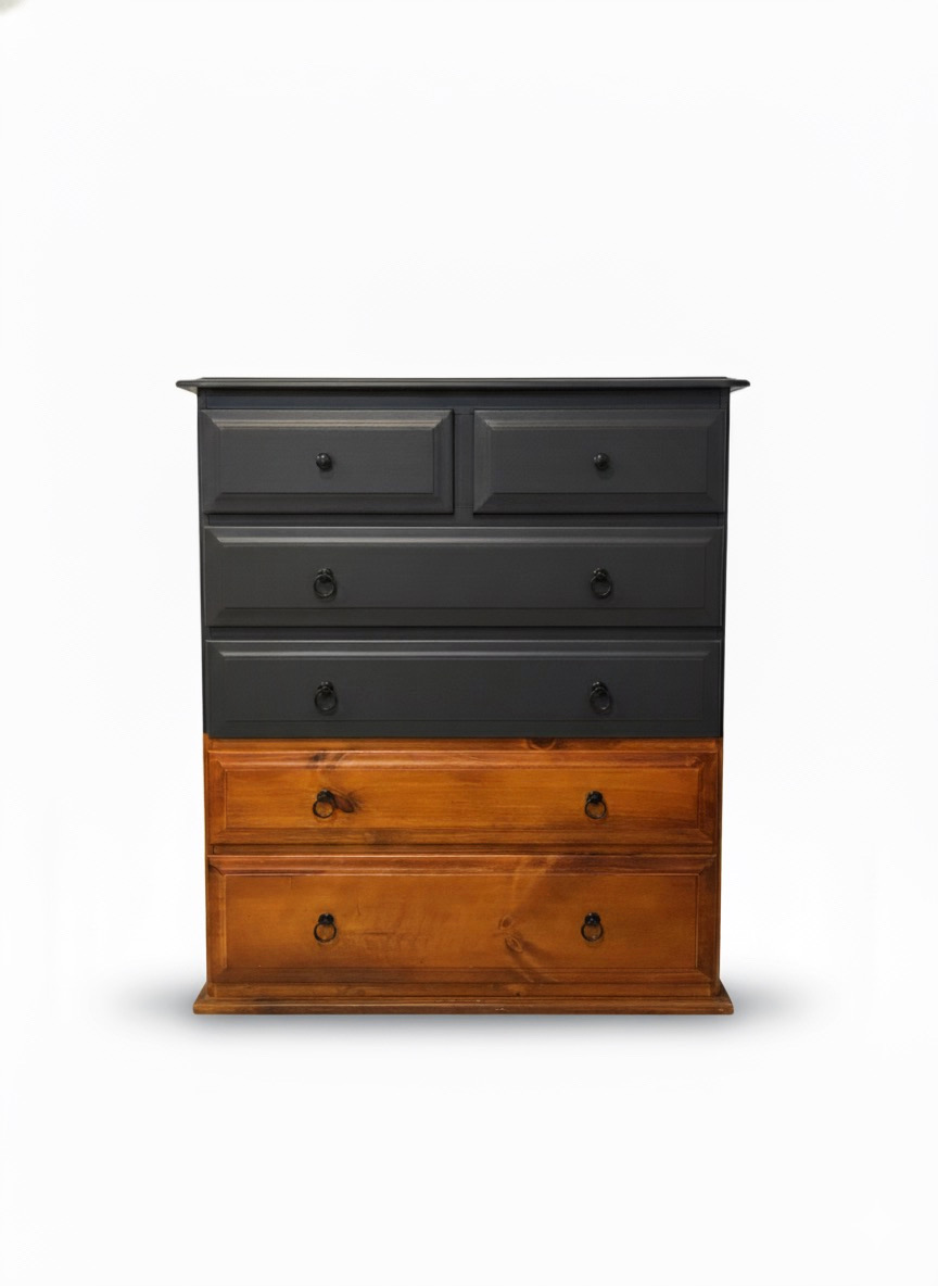 Refurbished Two-Tone Chest of Drawers – 6 Drawer -