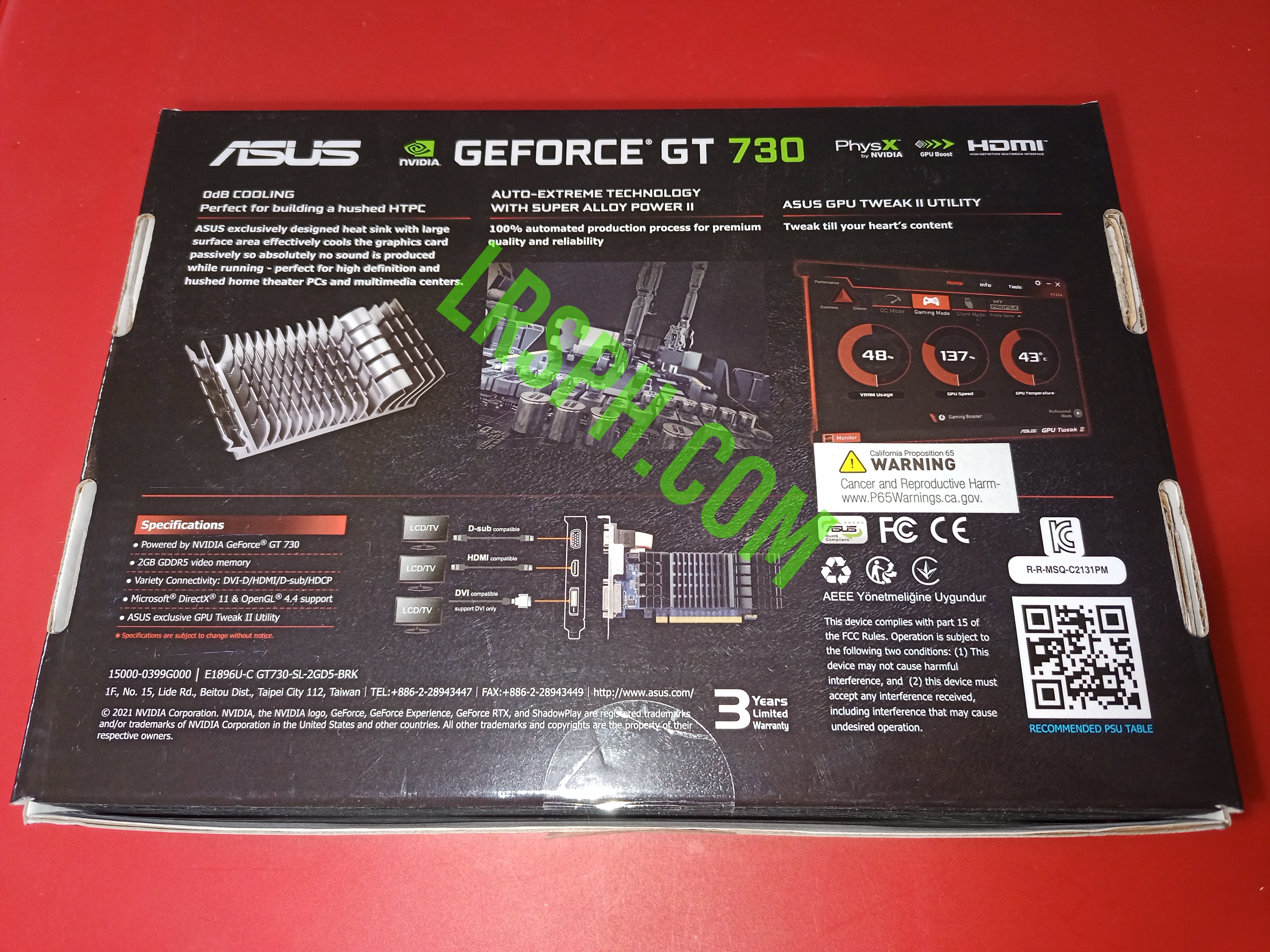 Tarjeta de video nvidia GT730 2GB DVI, VGA y HDMI