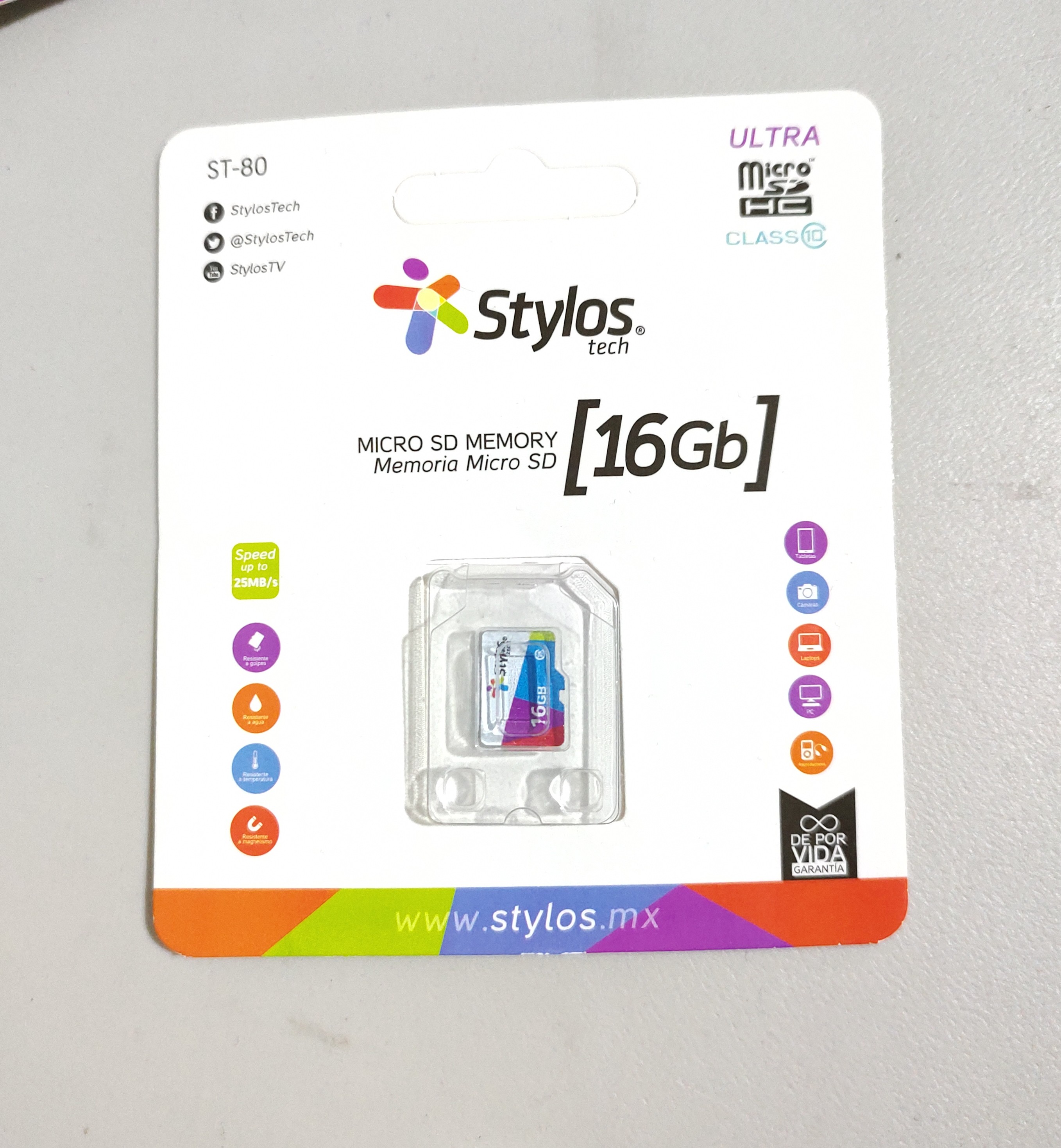 Memoria MicroSD STYLOS 16GB
