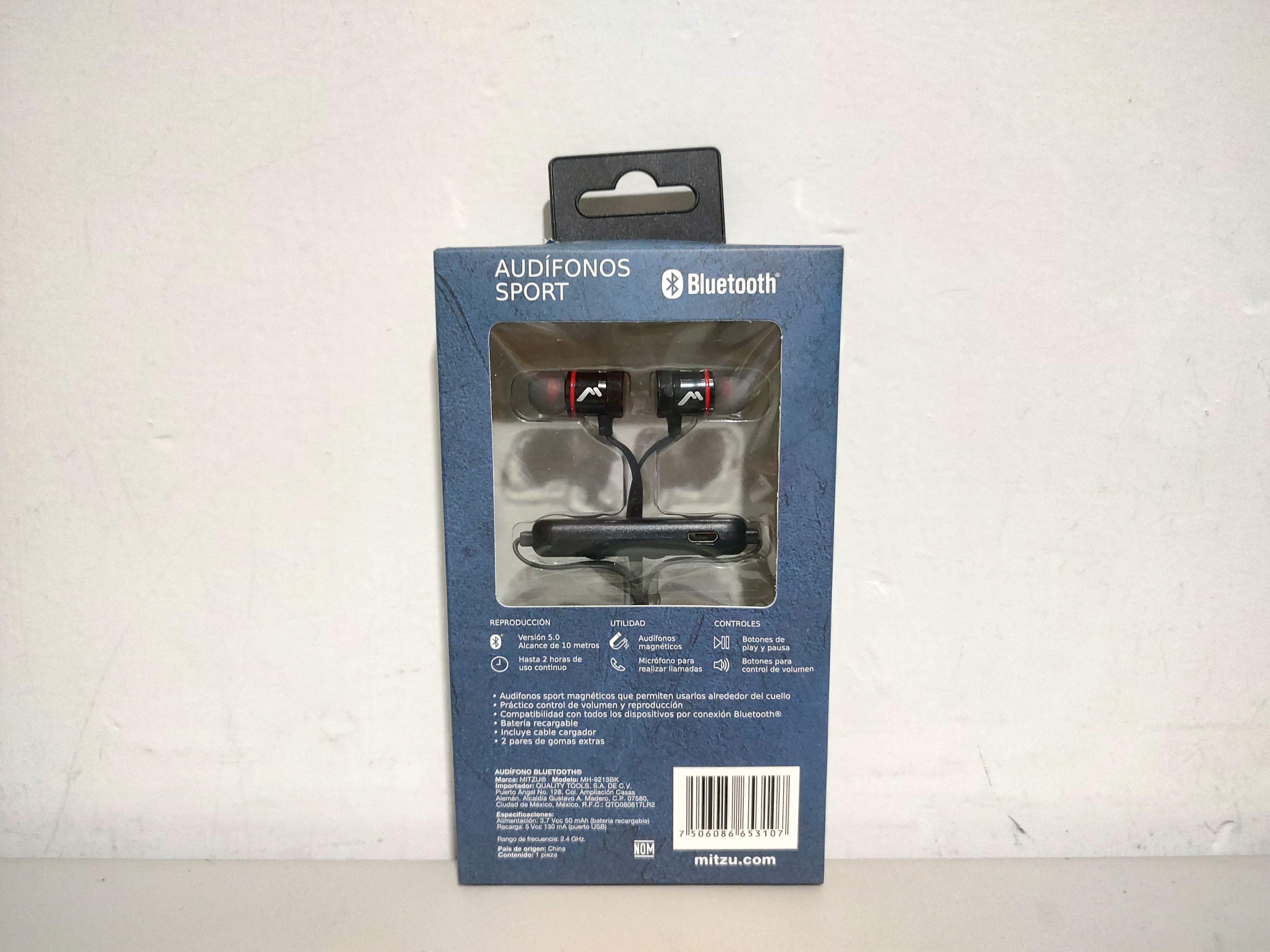 Audífonos sport Bluetooth manos libres magnéticos con 4 gomas, negro