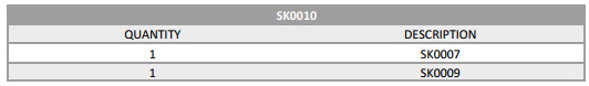 SK0010-B ERA V1-V2 lowers service kit for customer - starter kit: SK0009+SK0007