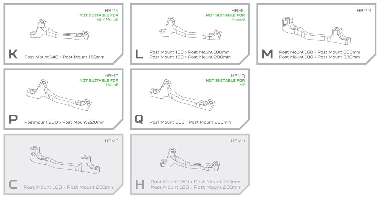 Hope brake mounts (kaliperadapter)