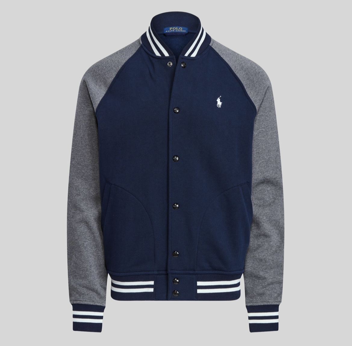 0- Bomber / veste Polo Ralph Lauren / bleu marine et gris