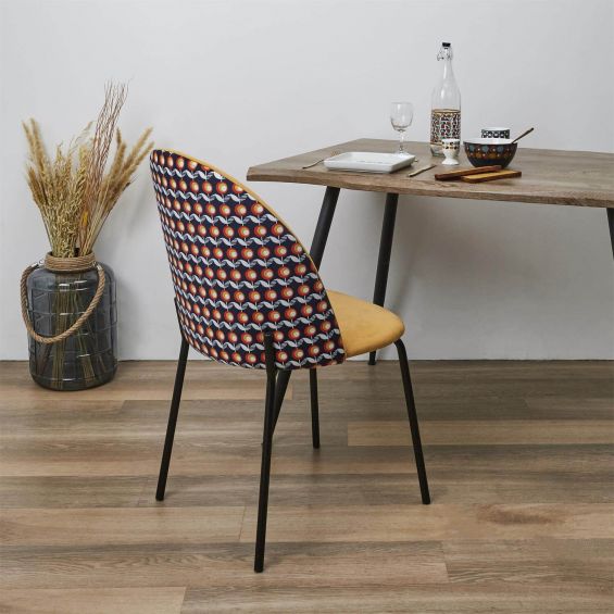 Lot de 2 Chaises en Velours  jaune moutarde/ Rétro de la gamme Bibbo
