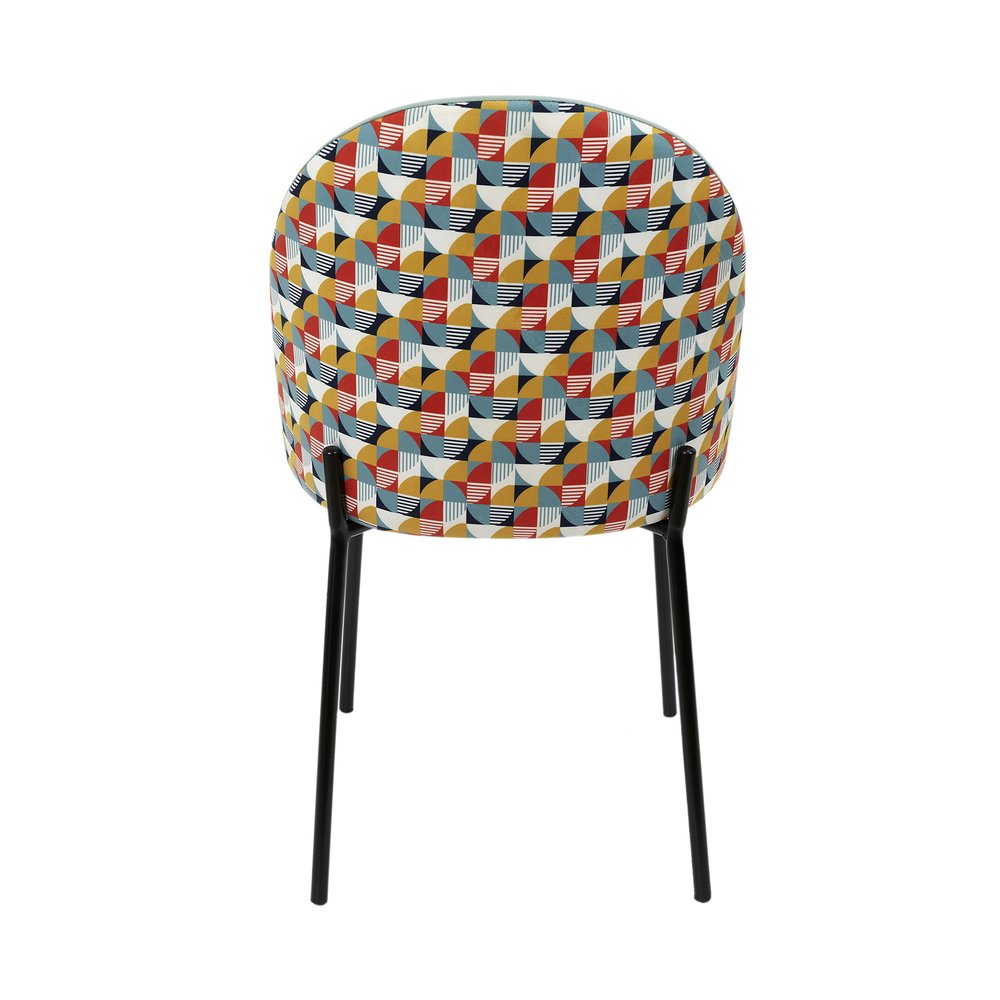 Lot de 2 Chaises en Velours vert bleu / Rétro de la gamme Bibbo