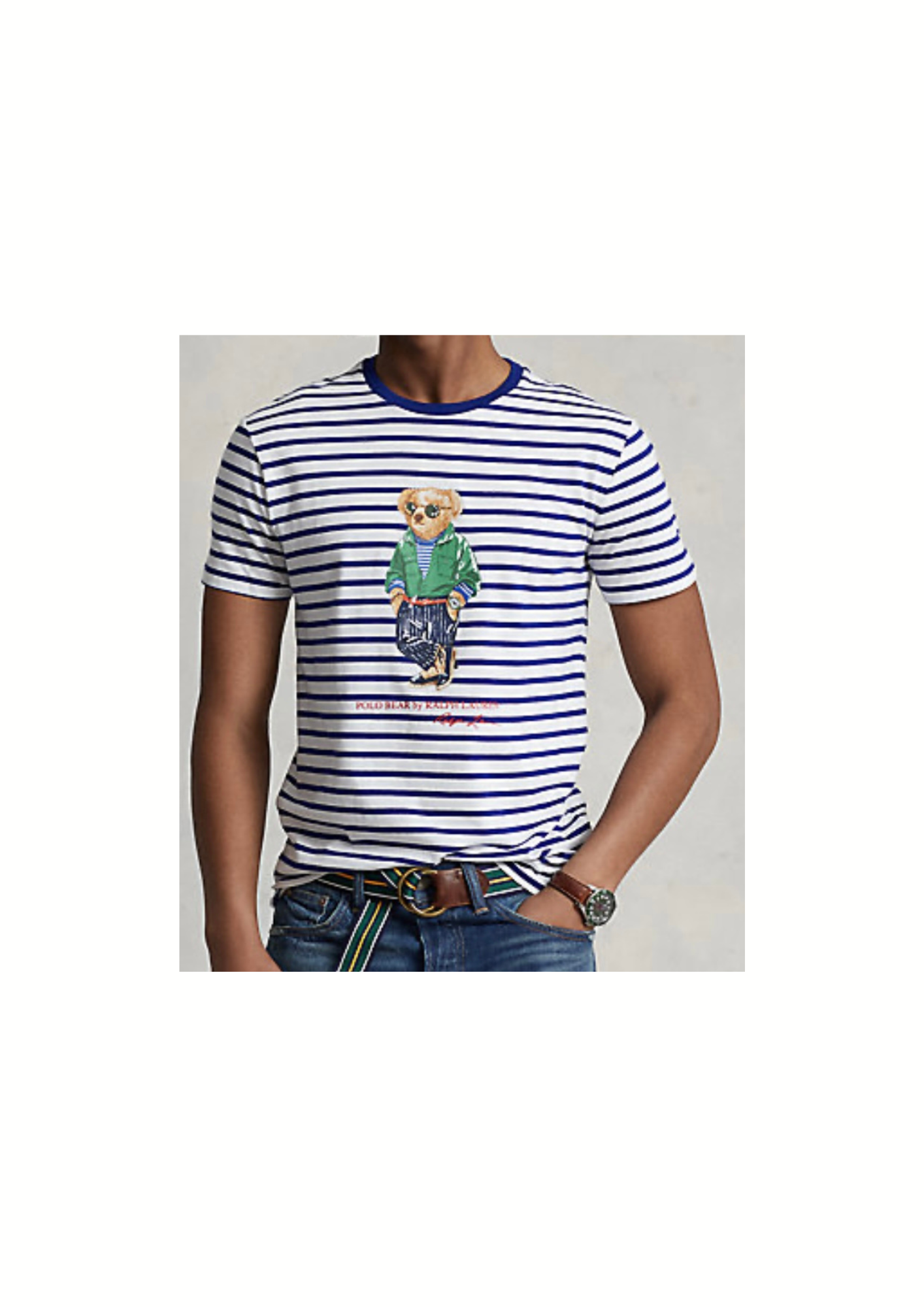 0- BEAR T-SHIRT Ralph Lauren WHITE/HERITAGE ROYAL