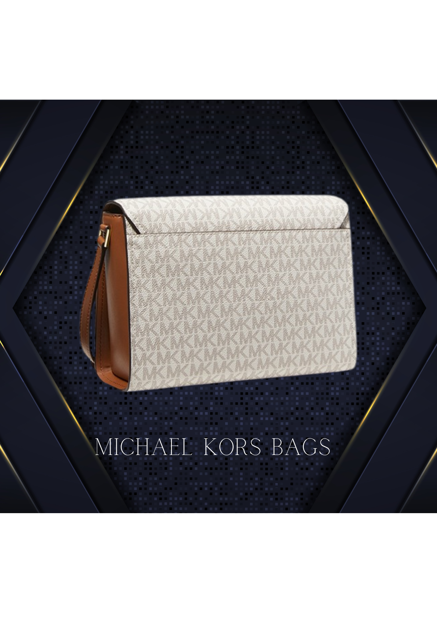 00- MICHAEL KORS Sac messager moyen à logo Mimi