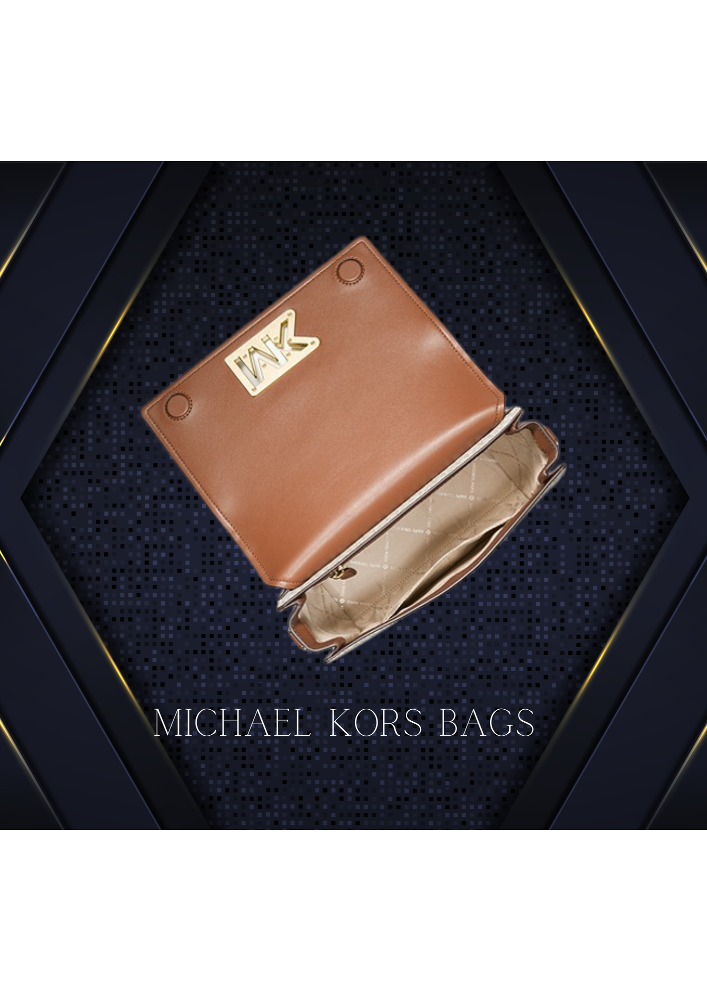 00- MICHAEL KORS Sac messager moyen à logo Mimi