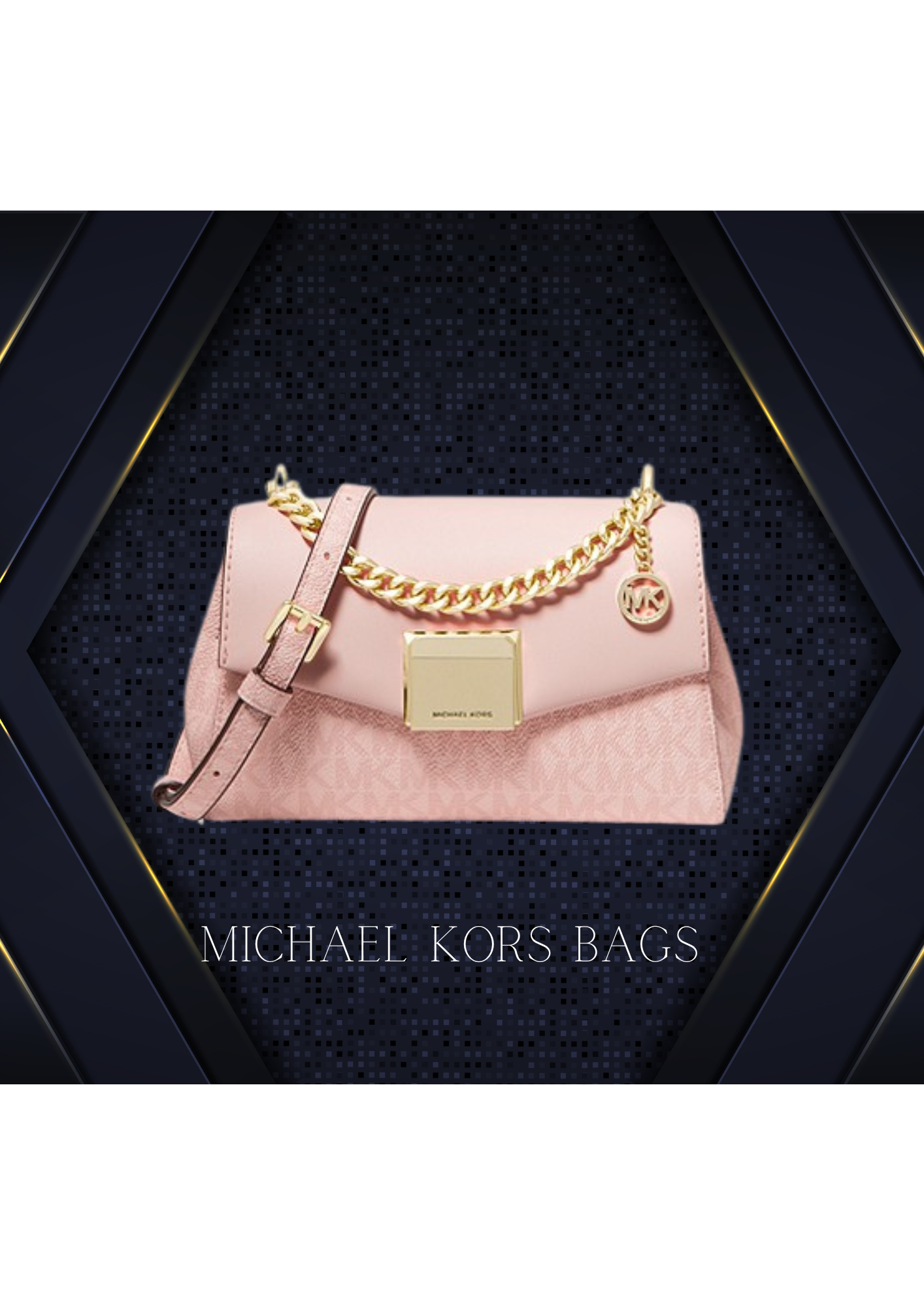00- MICHAEL KORS Petit sac à bandoulière en cuir et logo bicolore Lita