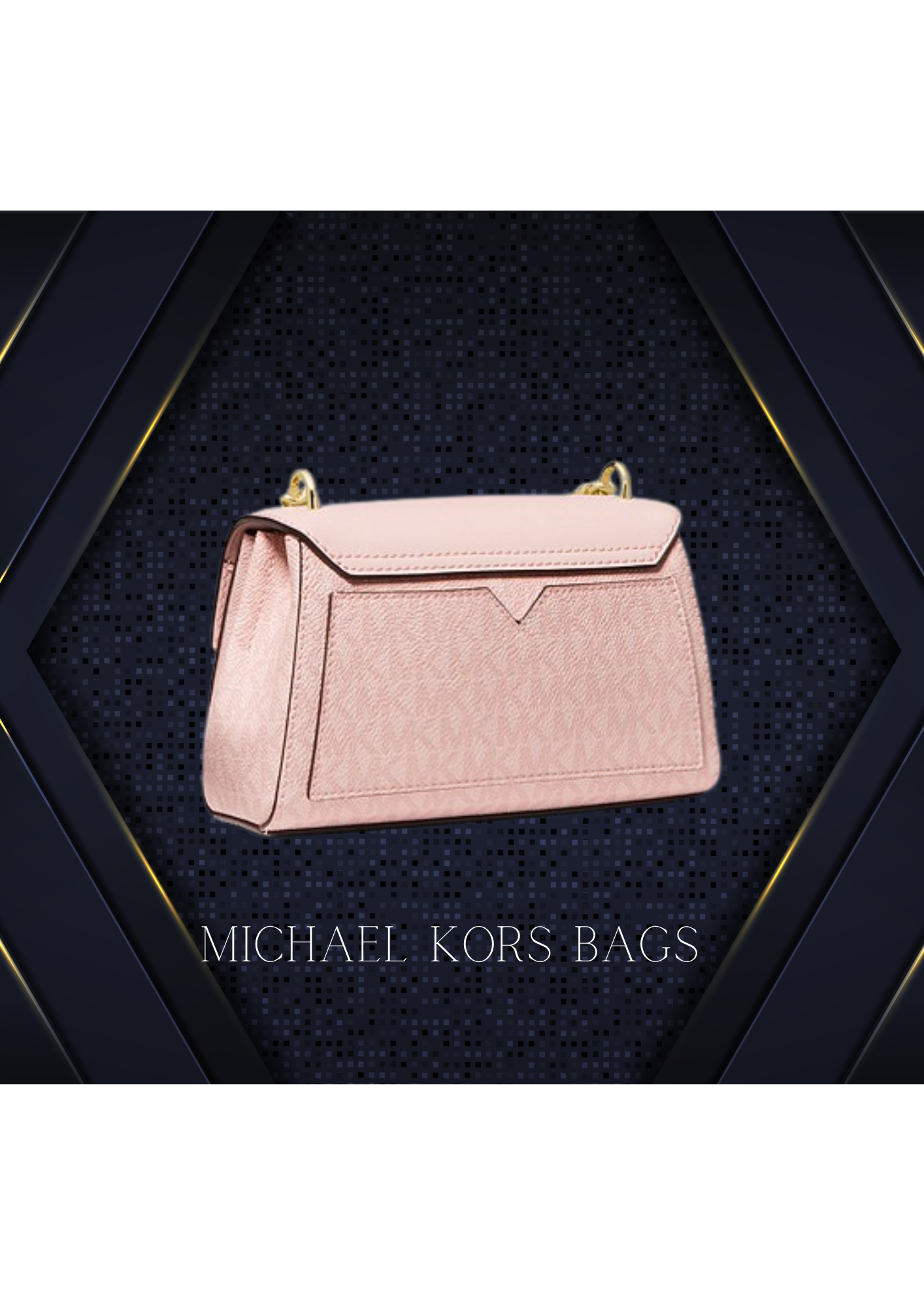 00- MICHAEL KORS Petit sac à bandoulière en cuir et logo bicolore Lita