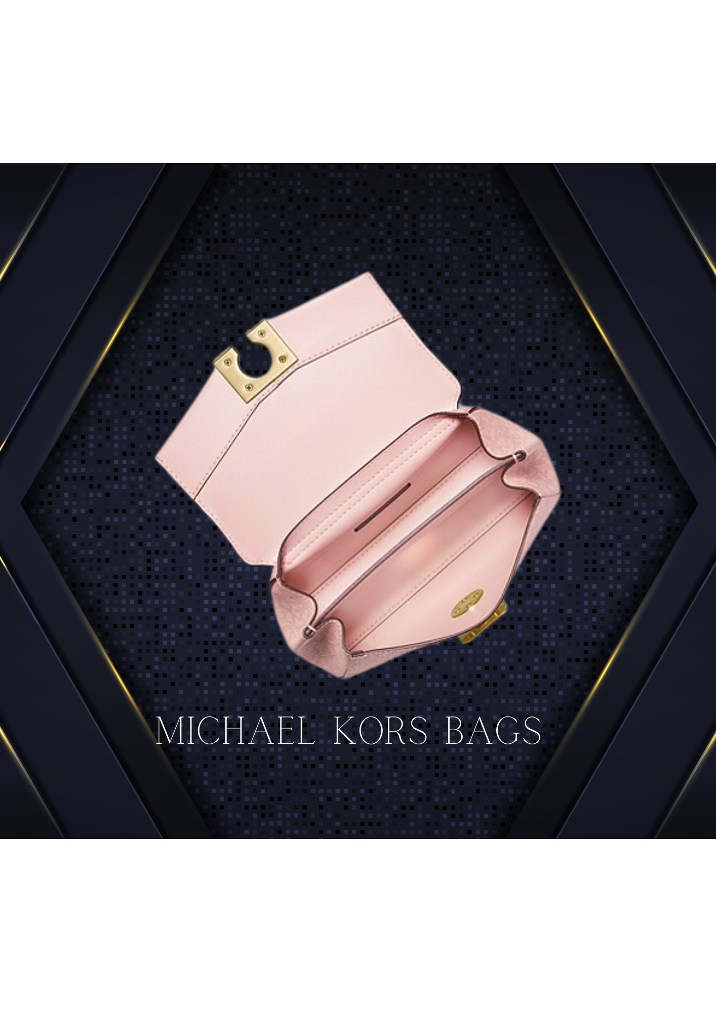00- MICHAEL KORS Petit sac à bandoulière en cuir et logo bicolore Lita