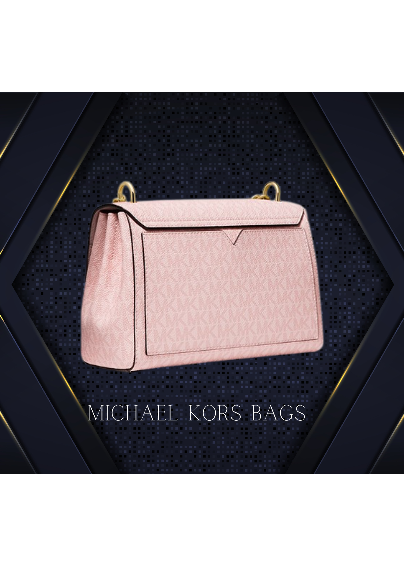 00- MICHAEL KORS Sac Lita de taille moyenne avec logo bicolore