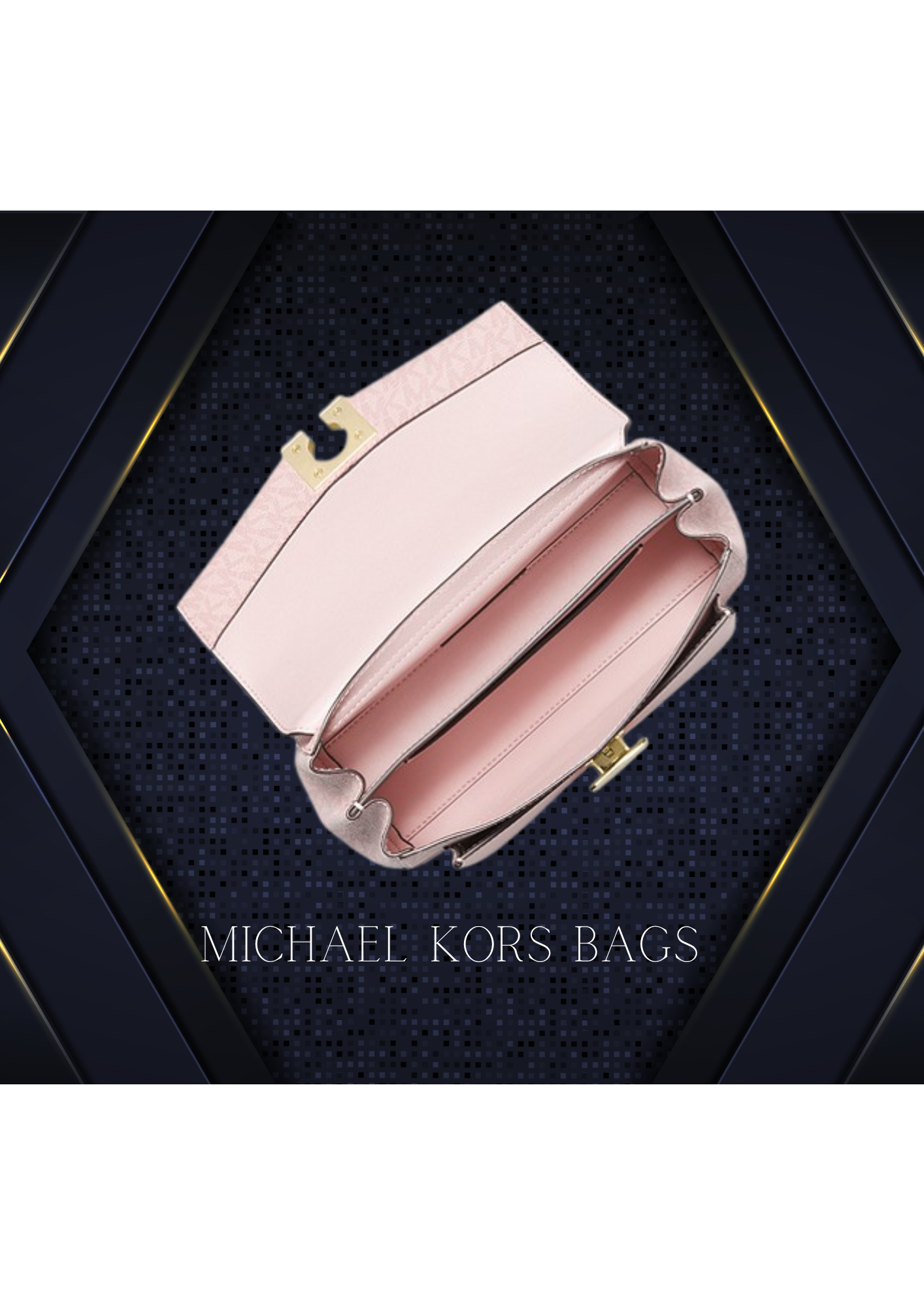 00- MICHAEL KORS Sac Lita de taille moyenne avec logo bicolore