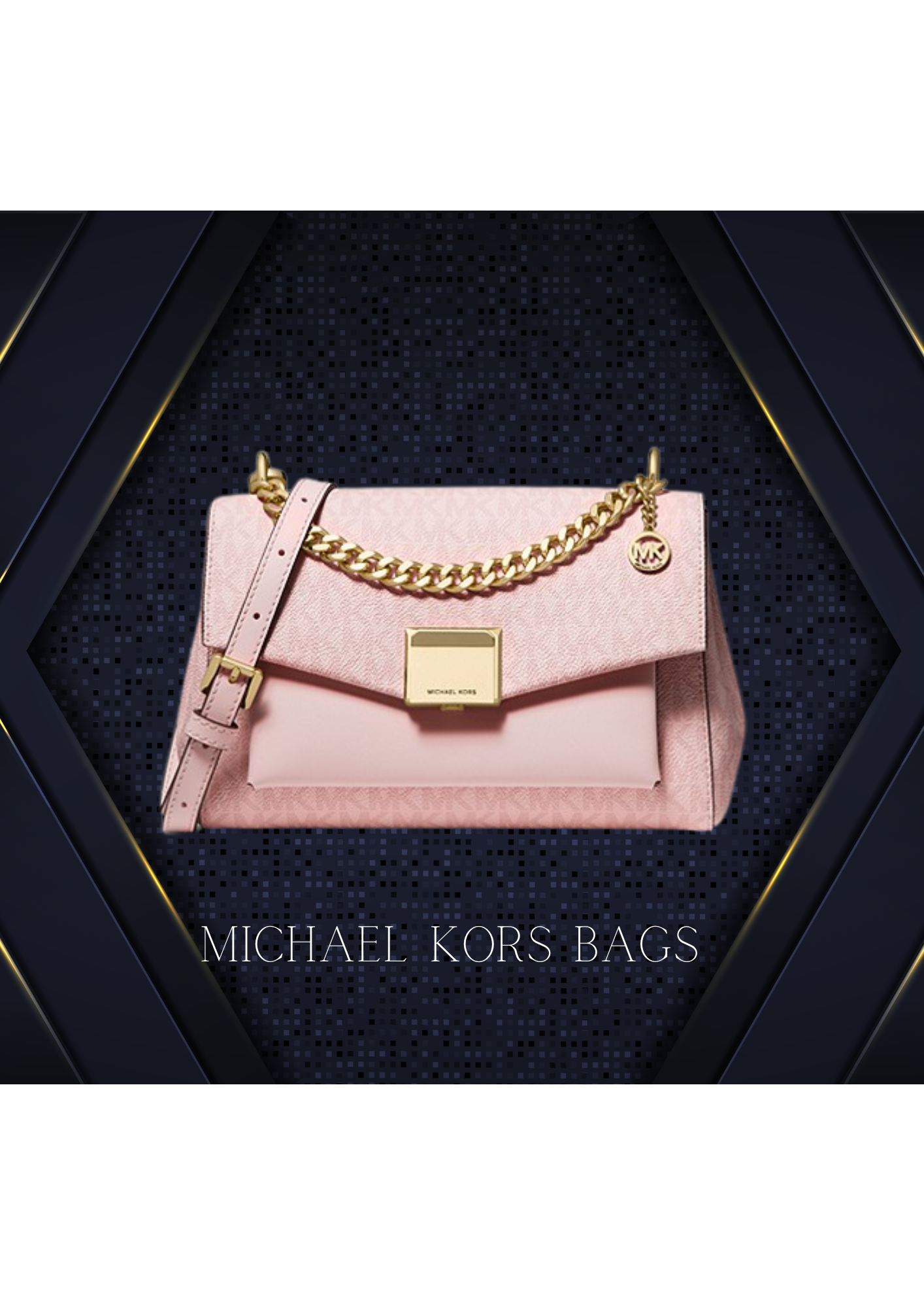 00- MICHAEL KORS Sac Lita de taille moyenne avec logo bicolore